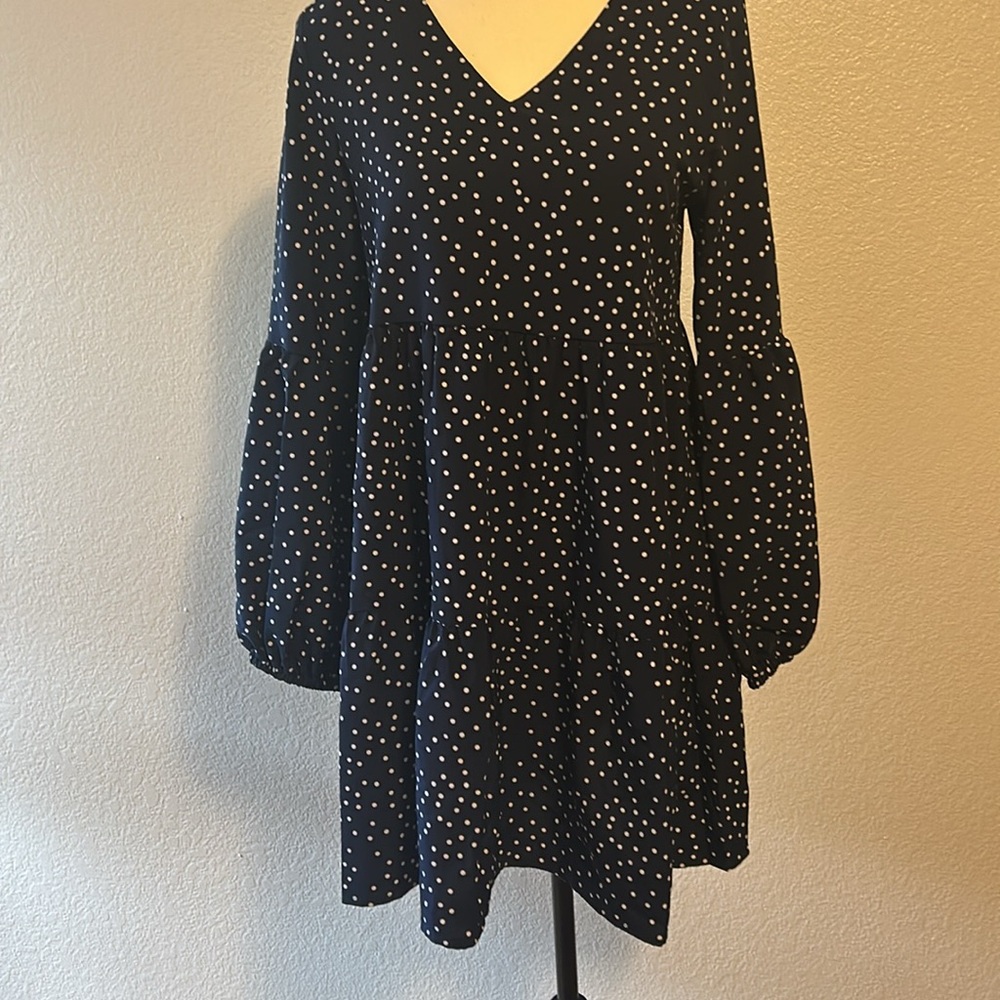 Women’s Navy & White polka dot dress